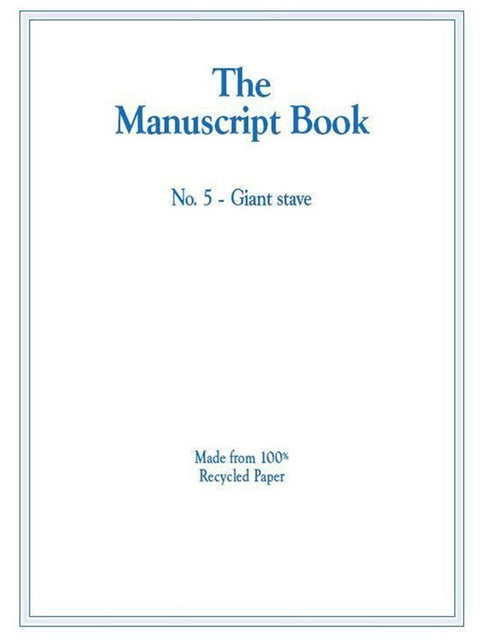 MANUSCRIPT BOOK 5 10 STAVE GIANT RECYCLED 20PP