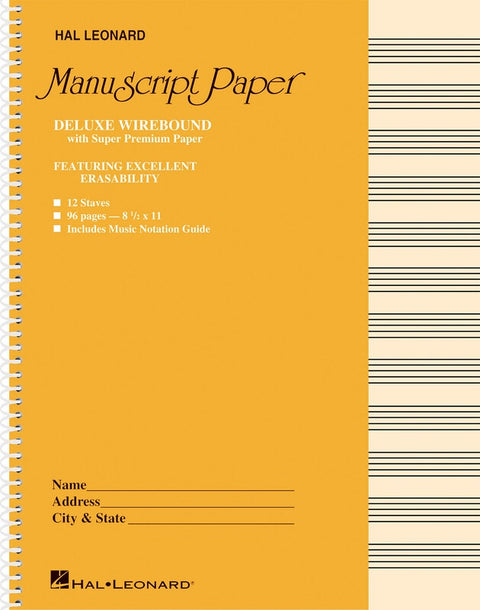 DELUXE WIREBOUND MANUSCRIPT BK 12 STAVE 96 PAGES