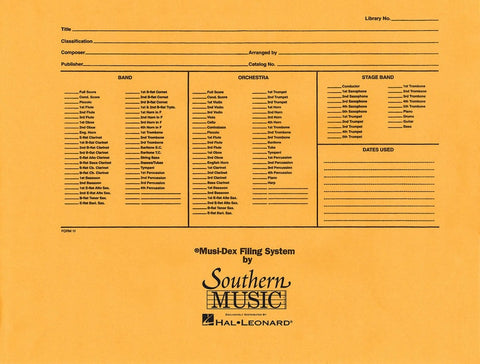 MUSIC FILING ENVELOPE CONCERT SIZE 11 X 14.5