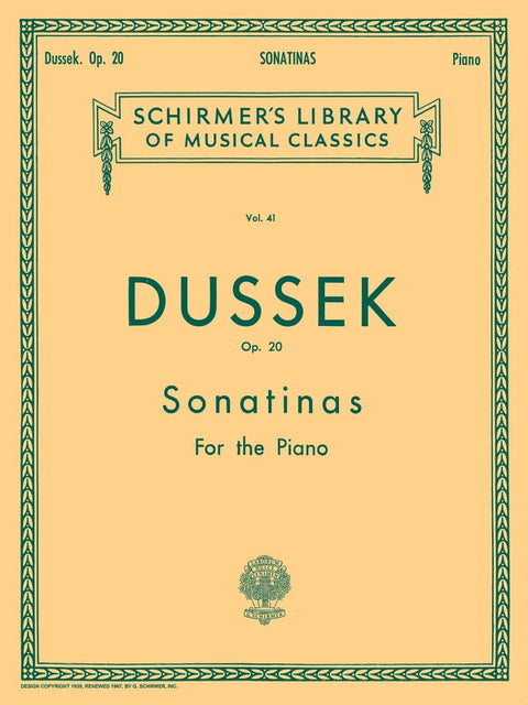 DUSSEK - 6 SONATINAS OP 20 FOR PIANO