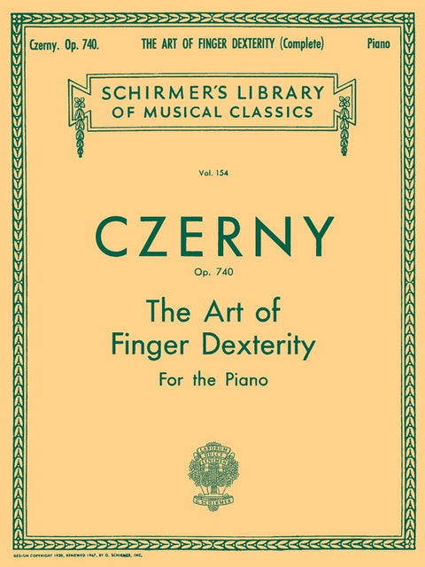 CZERNY - ART OF FINGER DEXTERITY OP 740 PIANO