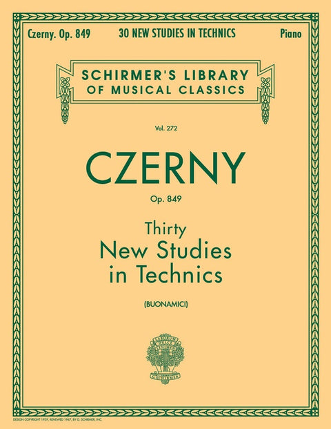 CZERNY - 30 NEW STUDIES IN TECHNICS OP 849 PIANO