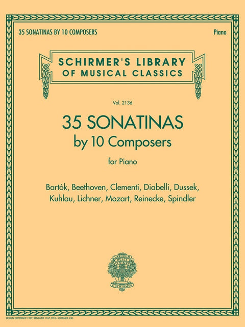 35 SONATINAS BY 10 COMPOSERS FOR PIANO