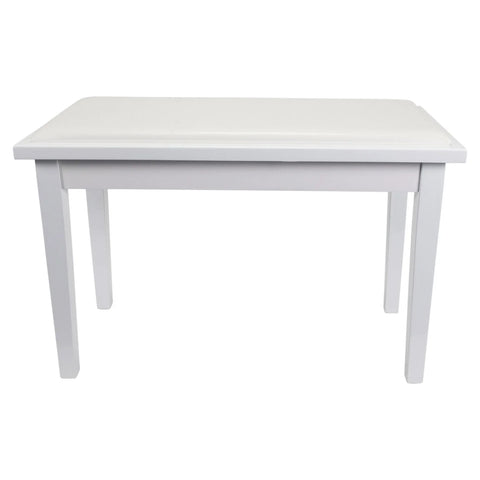 Crown Deluxe Timber Trim Piano Stool with Storage Compartment (White)