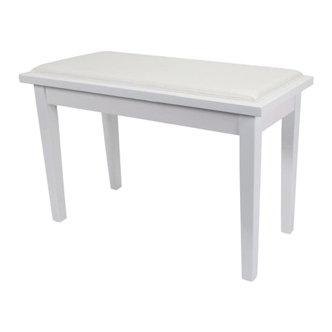 Crown Deluxe Timber Trim Piano Stool with Storage Compartment (White)