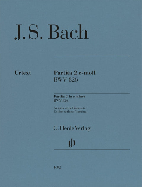 BACH - PARTITA NO 2 C MINOR BWV 826 WITHOUT FINGERING URTEXT