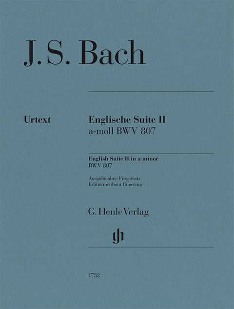 BACH - ENGLISH SUITE NO 2 A MINOR BWV 807 PIANO NO FINGERING