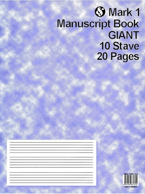 MARK 1 MANUSCRIPT BOOK GIANT 10 STAVE 20 PAGES
