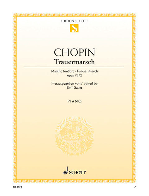 CHOPIN - FUNERAL MARCH C MINOR OP 72 NO 2 (POSTH) FOR PIANO For Piano