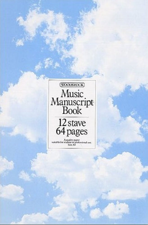 MANUSCRIPT BOOK 12 STAVE 64 PAGES A4 SPIRAL BOUND